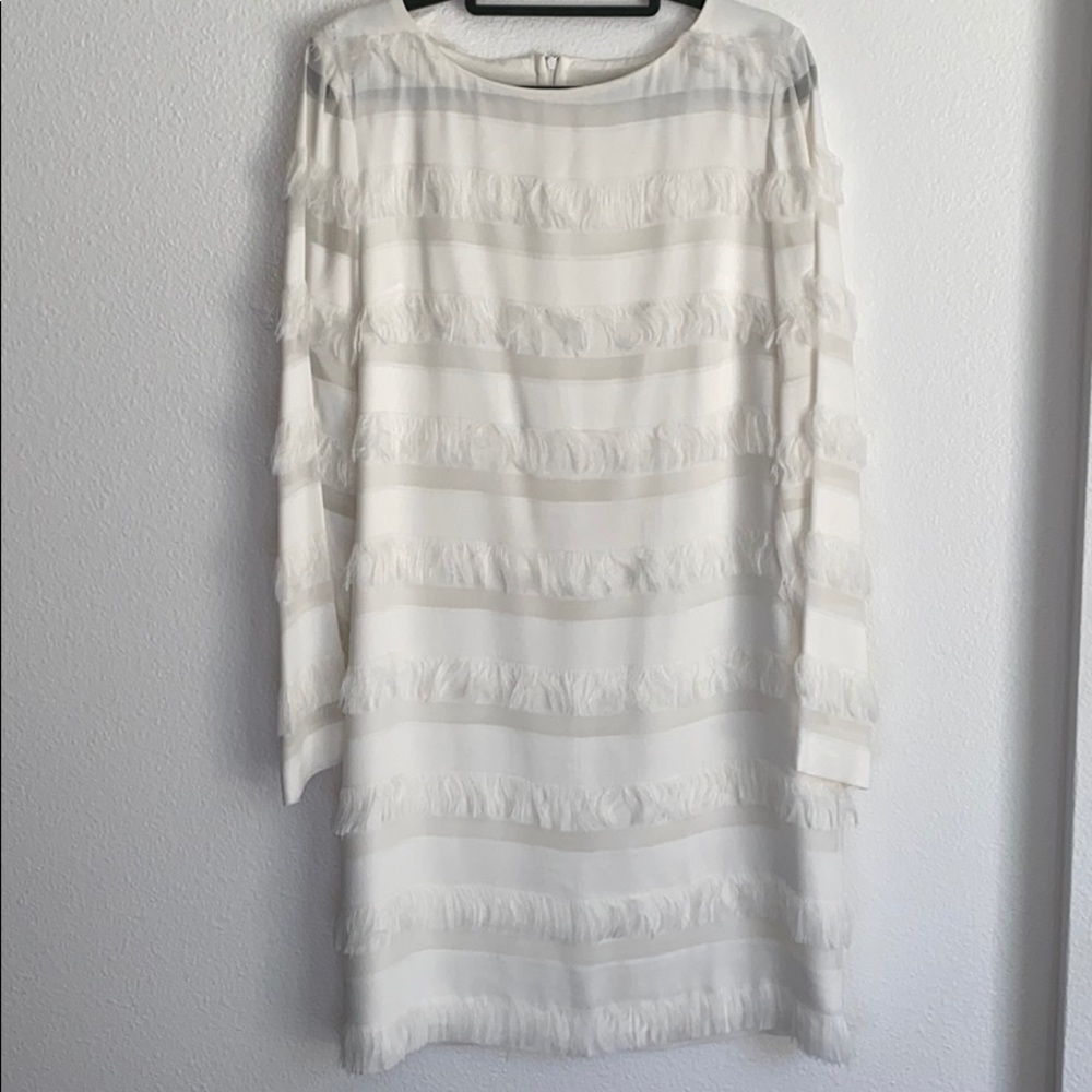 BADGLEY MISCHKA Feathered Cocktail Dress